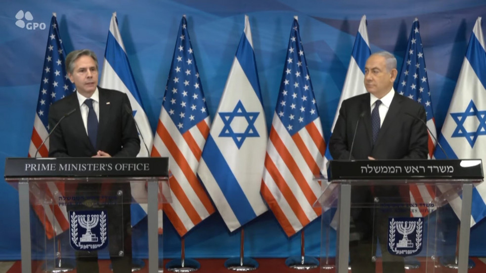 Izraelbe látogatott Biden külügyminisztere: "békés palesztin állam" létrehozását és Gáza újjáépítését szorgalmazta