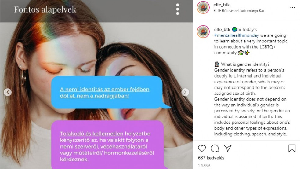 "Fejben dől el, nem a nadrágban" - LMBT-kisokossal érzékenyít az ELTE bölcsészkara