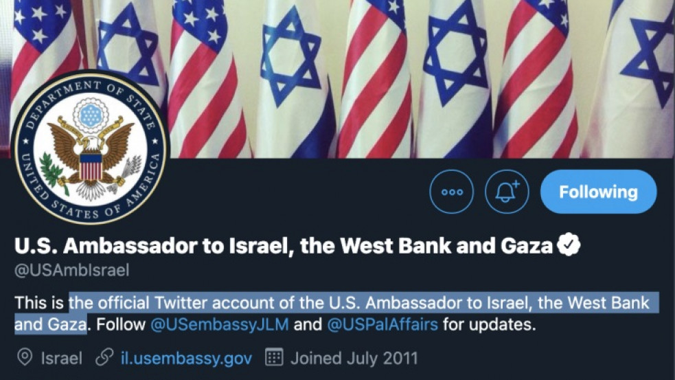"Gáza, Ciszjordánia" - épphogy beiktatták Bident, máris átírták az izraeli nagykövet Twitter-címét