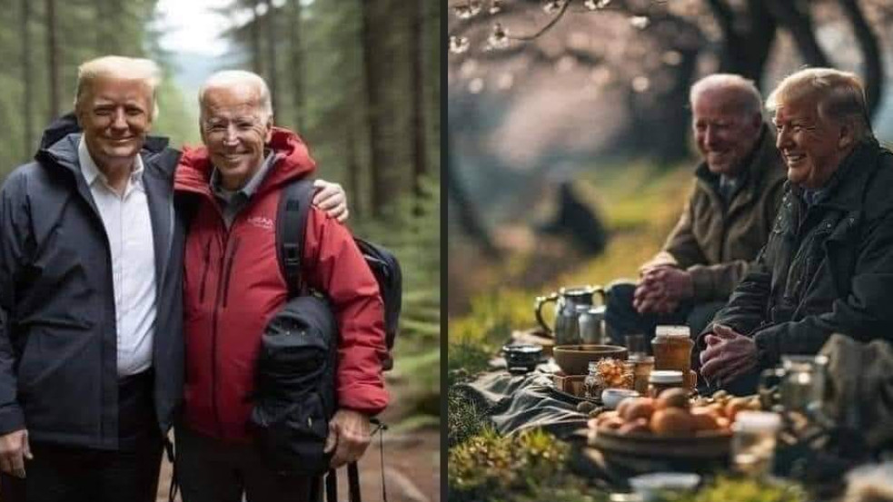 Kép: A mesterséges intelligenciának hála Trump és Biden igazán jó barátok lettek