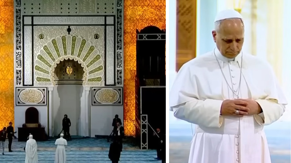  Mekka felé fordulva, imámmal imádkozott együtt Leó pápa az algíri nagymecsetben