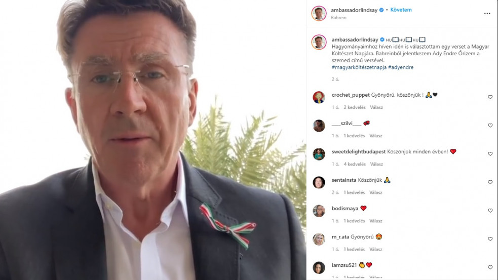 Még Bahreinből is magyarul szavalt a volt brit nagykövet