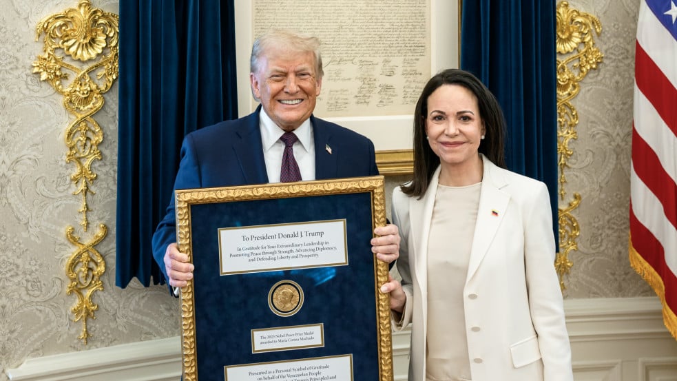 Trump végül is megszerezte a Nobel-békedíjat: María Corina Machado elhozta neki a Fehér Házba
