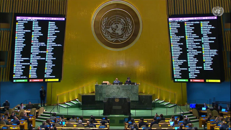 Rendkívüli: az ENSZ Közgyűlés megszavazta a határozatot a teljes jogú palesztin tagságról, Magyarország nemmel szavazott