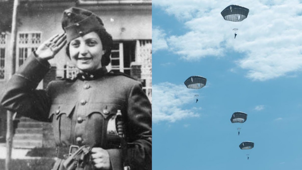 Második világháborús hősnő előtt tisztelegtek izraeli ejtőernyősök