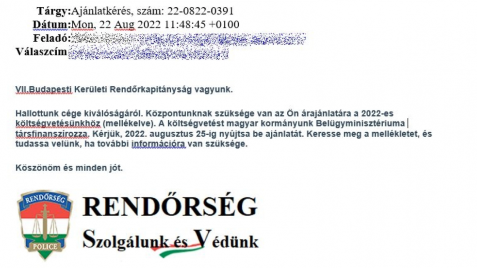 Figyelmeztet a rendőrség: ha ilyen emailt kap, ne nyissa meg!