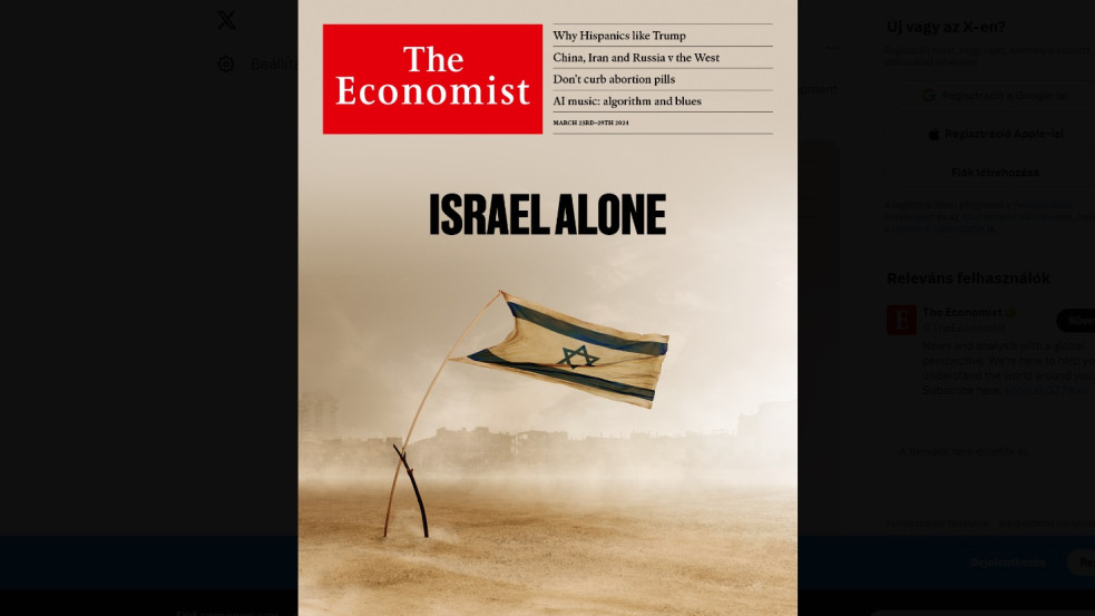 „Izrael egyedül” – üzeni címlapján a The Economist