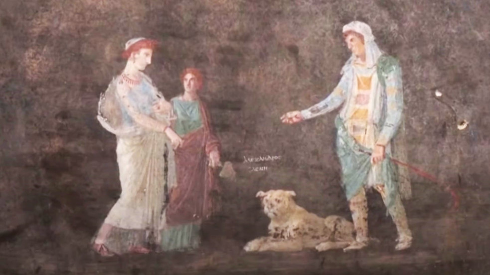 Videó: Lenyűgöző freskókra bukkantak Pompeiiben, melyeken Párisz és Heléna is feltűnik