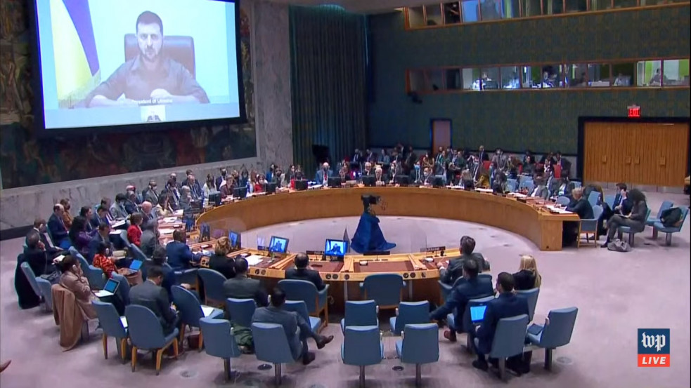 Zelenszkij az ENSZ-nek: szabaduljatok meg Oroszországtól, vagy oszlassátok fel magatokat!