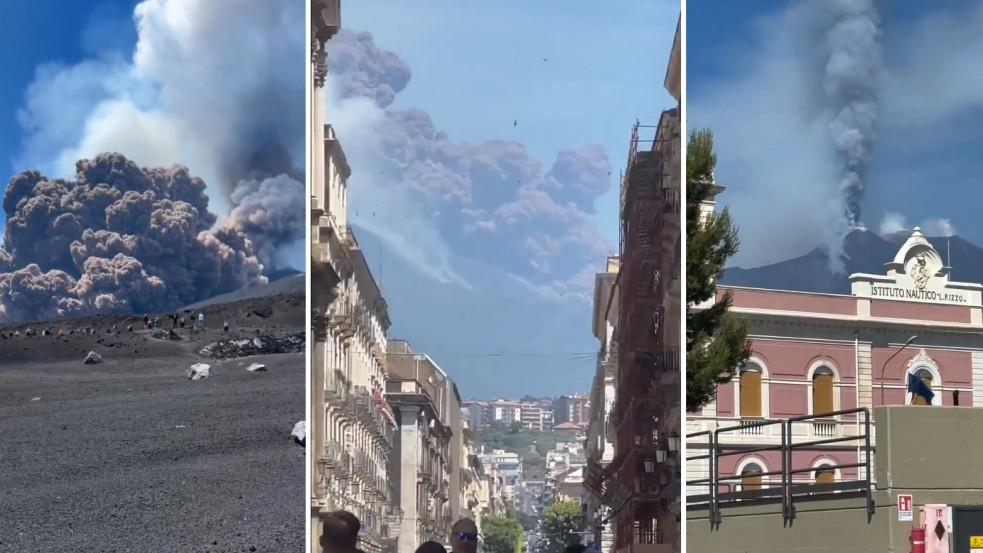 Ismét kitört az Etna, menekülnek a turisták - videó