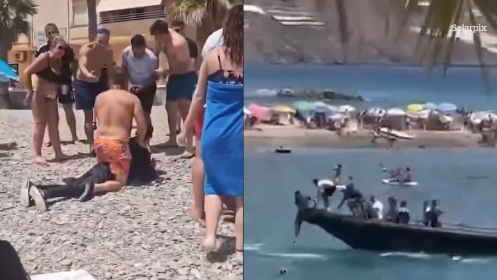 Videó: Strandolók kapták el a bevándorlókat a spanyol tengerparton