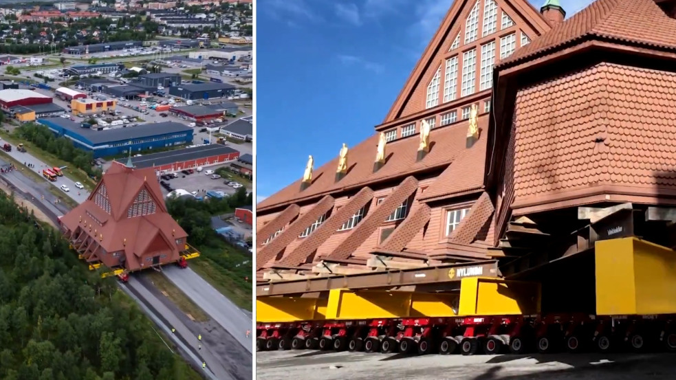 Nem mindennapi: 113 éves templomot költöztettek arrébb Svédországban - videó