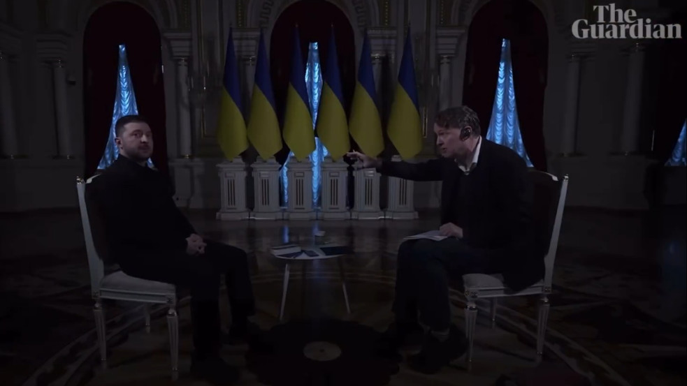 Hirtelen elsötétült az elnöki palota Zelenszkij interjúja közben