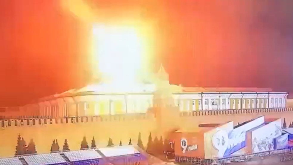Videó a dróntámadásról, ami a Kremlnél történt Putyin rezidenciájánál