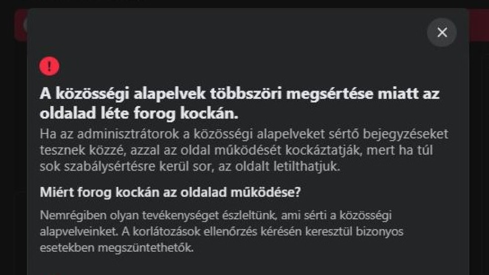 A Facebook letiltással fenyegeti a Hetek fiókját, amiért tavaly leközölt egy ártalmatlan, választásos hírt