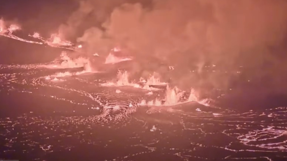 Működésbe lépett Hawaii legnagyobb szigetén a Kilauea vulkán - videó