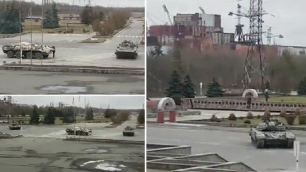 Videón, ahogy elfoglalják az oroszok Csernobilt és az atomerőművet