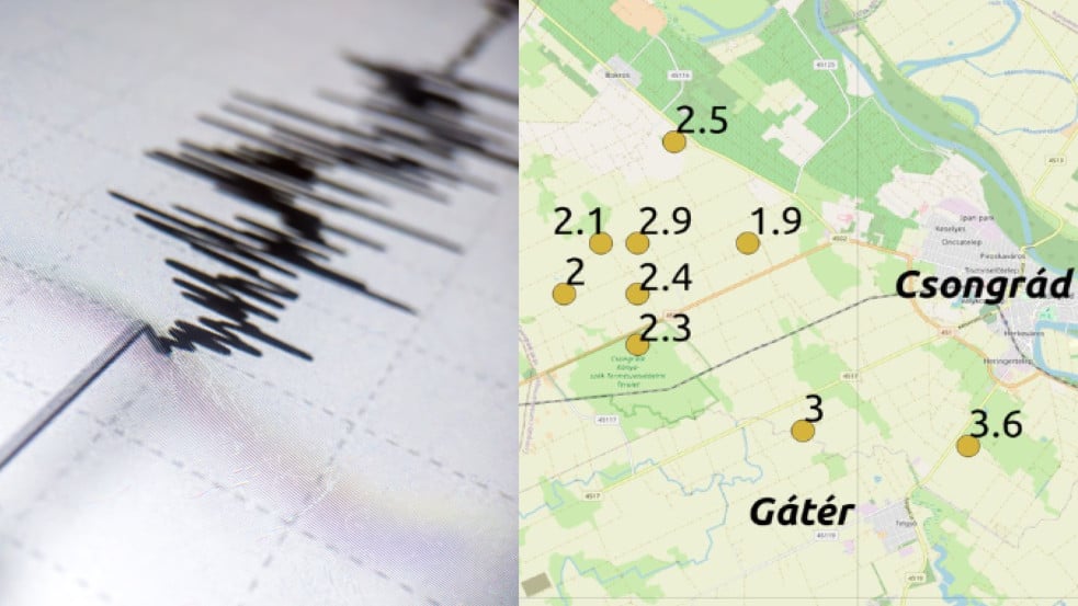 Vihar után közel 3-as erősségű földrengés volt Csongrádnál