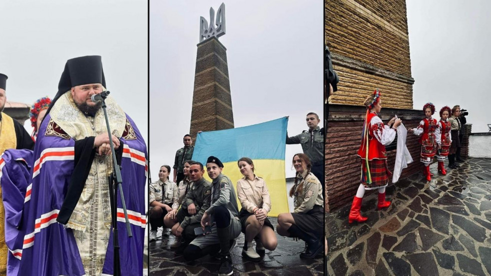 Lefűrészelték a Turult a munkácsi várról, már fel is avatták helyette az ukrán szigonyt - képek