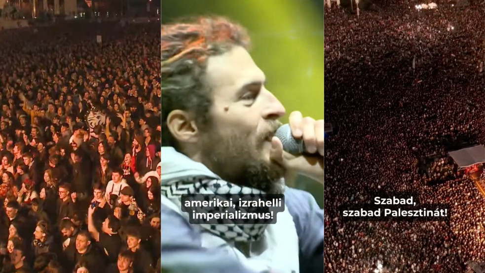 „Szabad, szabad Palesztinát” – üvöltötte a tömeg Puzsér „Rendszerbontó Nagykoncertjén”